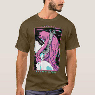 Camiseta Vaporwave Crazy Waifu Anime Estético