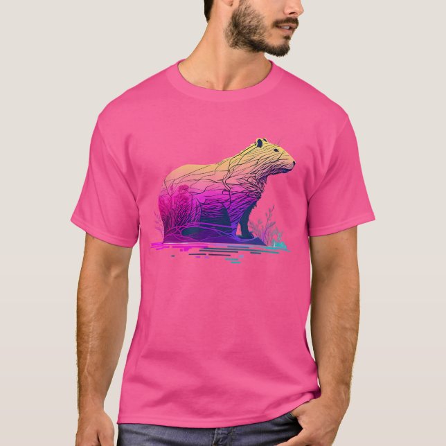 Camiseta Vaporwave De Capybara Cute Y Funny (Anverso)