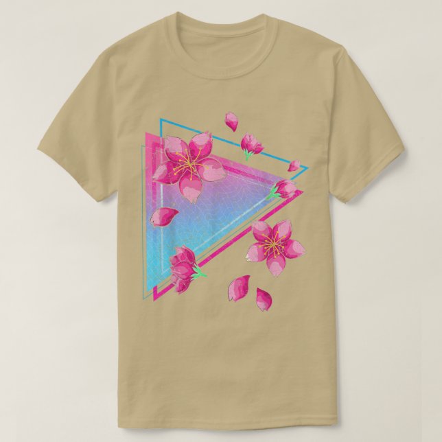 Camiseta Vaporwave de flor sakura japonesa estética cereza (Diseño del anverso)