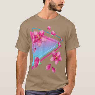 Camiseta Vaporwave de flor sakura japonesa estética cereza