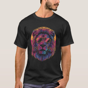 Camiseta Vaporwave de león Sintonías estéticas de venado si