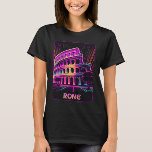 Camiseta Vaporwave El Coliseo Roma Italia Retro 80