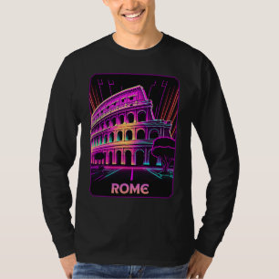 Camiseta Vaporwave El Coliseo Roma Italia Retro 80s