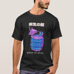 Camiseta Vaporwave Estética Glitch 80 Piña Retro