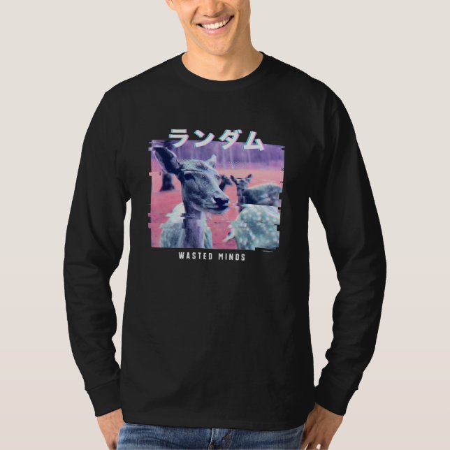 Camiseta Vaporwave Estética Glitch 80 Retro Deer (Anverso)