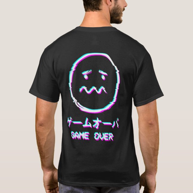 Camiseta Vaporwave Estética Triste cara Harajuku (Reverso)