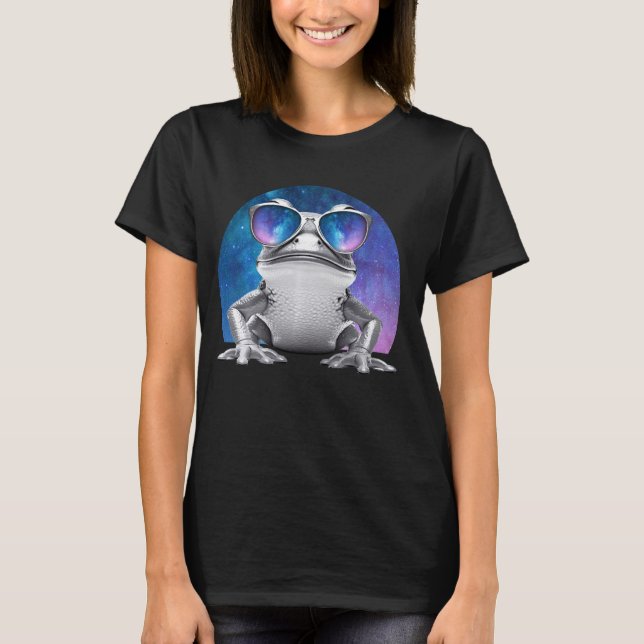 Camiseta Vaporwave Frog Space Glasses Galaxy Sungafas Toa (Anverso)