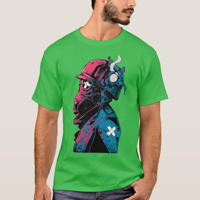 Camiseta Vaporwave Gas Mask Streetwear Urban Style friends  (Anverso)