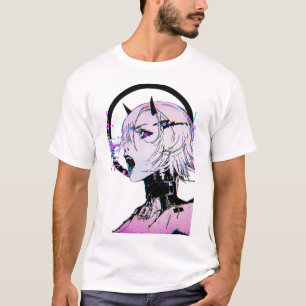 Camiseta Vaporwave Glitch Girl Cyberpunk Style 
