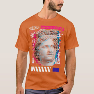 Camiseta Vaporwave Grecia Estatua griega japonesa Adonis