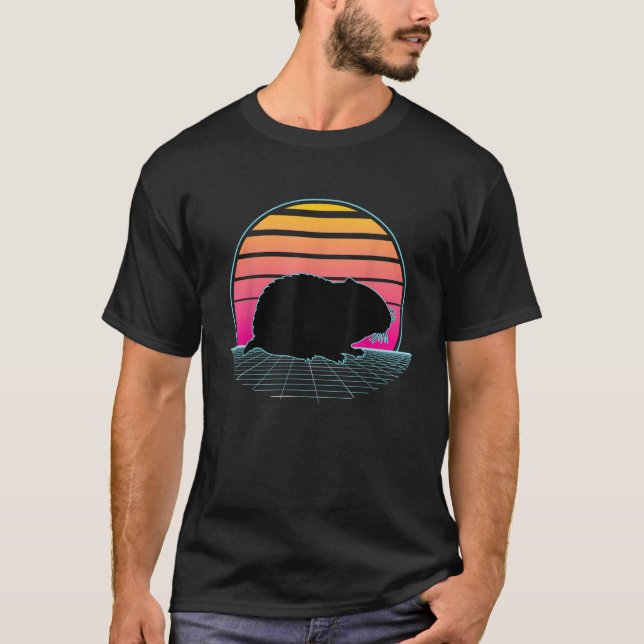 Camiseta Vaporwave Hamster Rodent Retro 70's 80 Animal Love (Anverso)