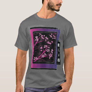 Camiseta Vaporwave Japan Style Japan Cherry Blossom Saku