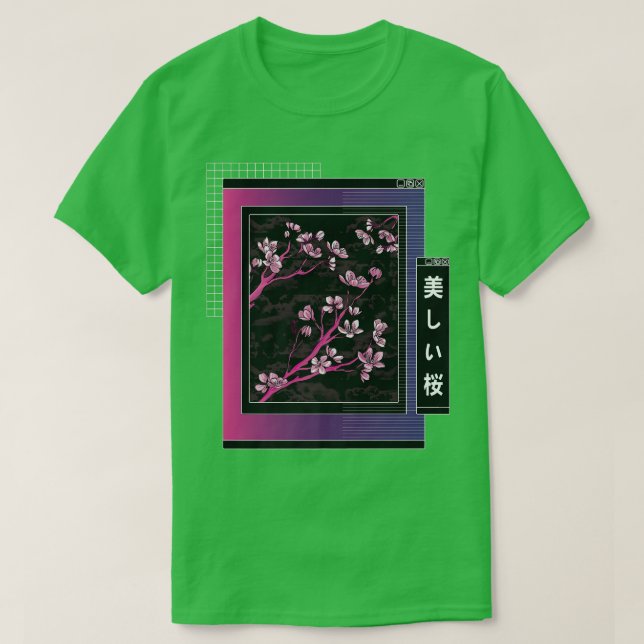 Camiseta Vaporwave Japan Style Japan Cherry Blossom Saku (Diseño del anverso)