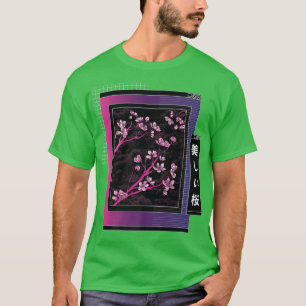 Camiseta Vaporwave Japan Style Japan Cherry Blossom Saku