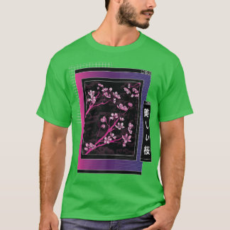 Camiseta Vaporwave Japan Style Japan Cherry Blossom Saku