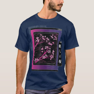 Camiseta Vaporwave Japanese Cherry Sakura Tree Blossom Aest