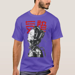 Camiseta Vaporwave japonés Cyberpunk Geisha Estética Urba