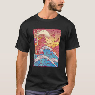 Camiseta Vaporwave Japonés Estilo Japón 80 Ola de Kan de lo