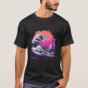 Camiseta Vaporwave Japonés Kanagawa Wave Gran Ola Novedad