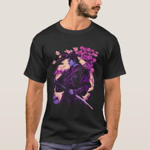 Camiseta Vaporwave japonés Samurai Cyberpunk Cherry Blosso