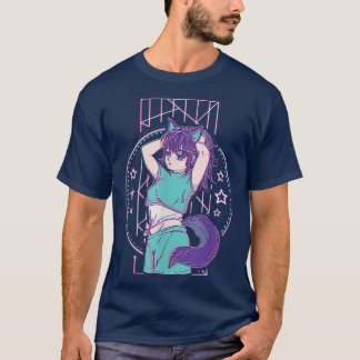 Camiseta Vaporwave japonés y vaporwave con chica de vaporwa