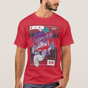 Camiseta Vaporwave Koi Fish Japan Sakura Carp Breeder
