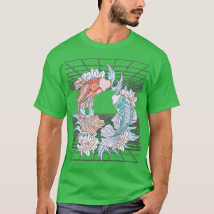 Camiseta Vaporwave Koi Fish Japan Sakura Carp Breeder