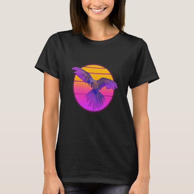 Camiseta Vaporwave Macaw Parrot Tropical Bird Birdwatching (Anverso)