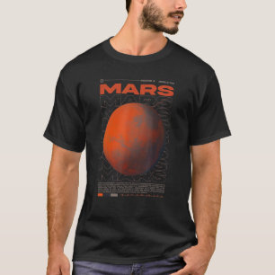 Camiseta Vaporwave Marte Sistema Solar Planeta Espacio Exte