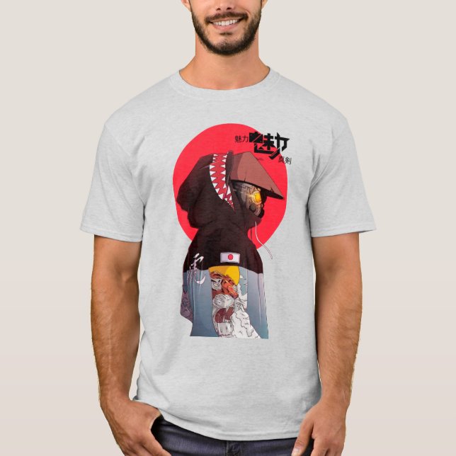 Camiseta Vaporwave Modern Urban Cybperunk Style Samurai  (Anverso)