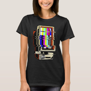 Camiseta Vaporwave No Signal Televisor Off Air Glitch Comp