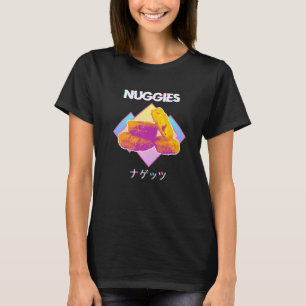 Camiseta Vaporwave Nuggies Nuggets de Pollo Kanji Japonés