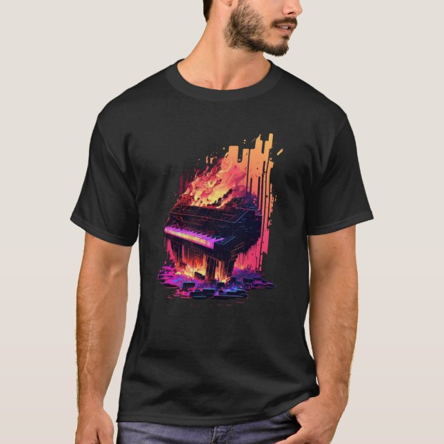 Camiseta Vaporwave Piano (Anverso)