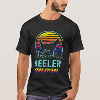 Camiseta Vaporwave Red Blue Heeler Mamá Perro Ganadero Aust