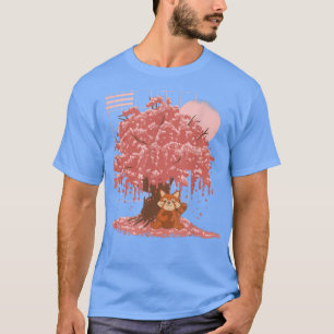 Camiseta Vaporwave Red Panda y Sakura Japonés Cherry Blo