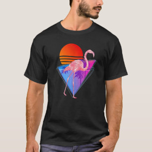 Camiseta Vaporwave Retro Palm Trees Pájaro Rosa Fla
