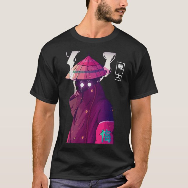 Camiseta Vaporwave Samurai Warrior New Urban Japanese Style (Anverso)