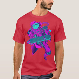 Camiseta Vaporwave Skateboarder estético del espacio exteri