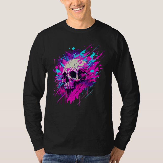 Camiseta Vaporwave Skull Urban Aesthetic Pastel Goth Street (Anverso)