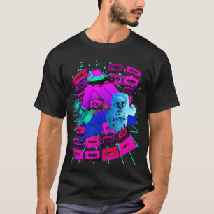 Camiseta Vaporwave Space Cassette Tapes Mixtapes años 1980
