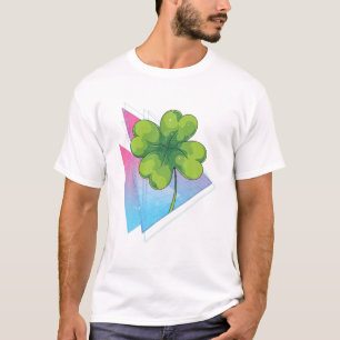 Camiseta Vaporwave St Patrics Day Lucky Four Leaf Clover S
