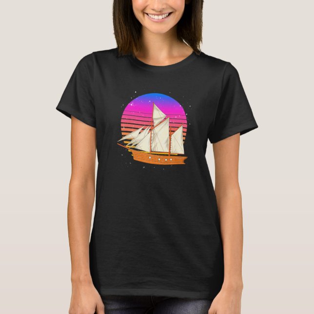 Camiseta Vaporwave Sunset Retro Navegación Sailor 90 (Anverso)