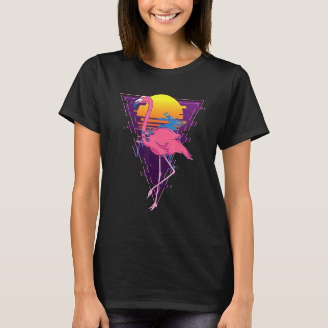 Camiseta Vaporwave Sunset Tropical Palm Trees Exótico Anima (Anverso)