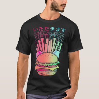 Camiseta Vaporwave Synthwave Retrowave Burger y Fas Fries