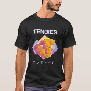 Camiseta Vaporwave Tendies Chicken Tenders Kanji Japonés L