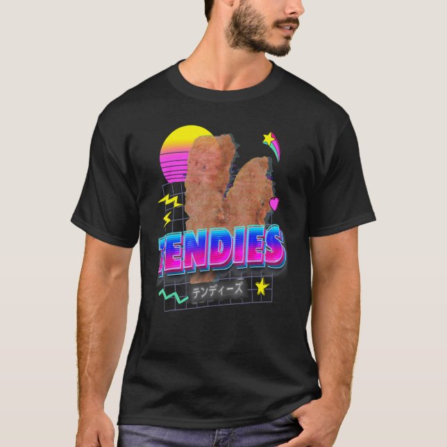 Camiseta Vaporwave tensa pollos tensa kanji japonés (Anverso)