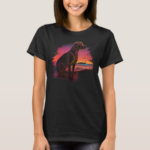 Camiseta Vaporwave Vizsla de onda retroonda vintage Synthwa
