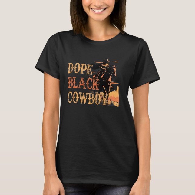 Camiseta Vaque Negro Dope Occidental Afroamericano Junetee (Anverso)