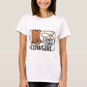 Camiseta Vaqueira de Caramelo de Maíz Halloween Occidental