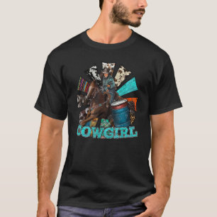 Camiseta Vaqueira Retro Cabalgando Caballo Cuero De Caballo